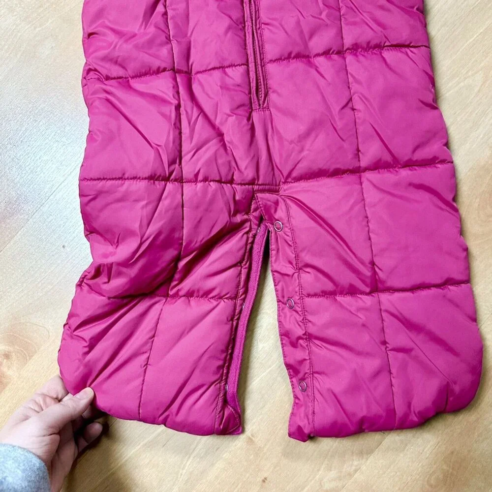 Baby Gap Pink Puffer Warmest Bundles Hooded Convertible Bunting Size 6-12M
